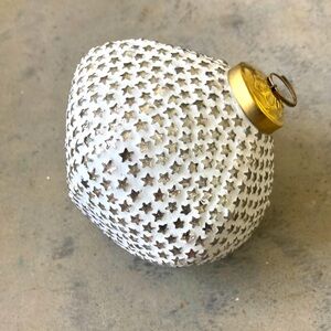 Was $85  white cement and Gold glass Stars Ornament trimmings joss & main